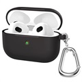 Capa em Silicone com Porta-Chaves A060 para AirPods 3 - Preto