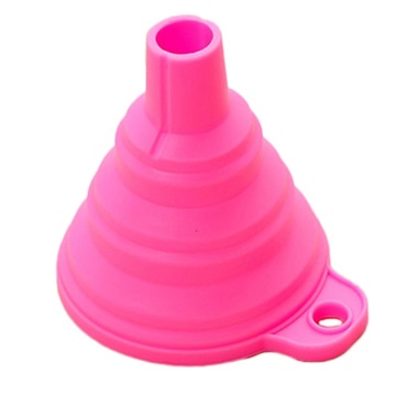 Funil de Cozinha Dobrável em Silicone - Rosa-Choque