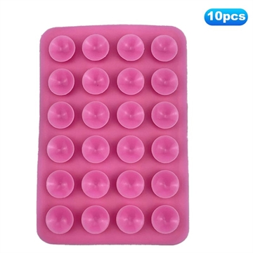 Suporte adesivo com ventosa de silicone para telemóveis Suporte para telemóvel com ventosa antiderrapante para espelho e duche - Cor-de-Rosa