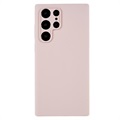 Capa de Silicone Silky para Samsung Galaxy S22 Ultra 5G - Cor-de-Rosa