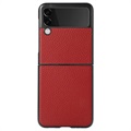 Capa Fina Samsung Galaxy Z Flip3 5G - Couro Legítimo - Vermelho