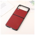 Capa Fina Samsung Galaxy Z Flip3 5G - Couro Legítimo - Vermelho