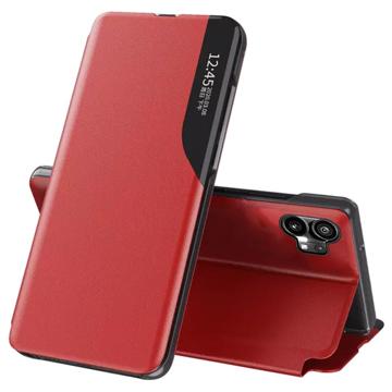 Bolsa tipo Flip Smart Clear View para Nothing Phone (1) - Vermelho