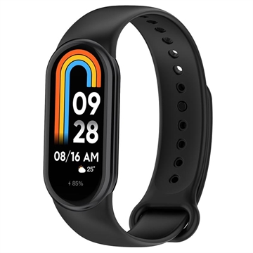 Bracelete em Silicone Suave para Xiaomi Smart Band 8 - Preto