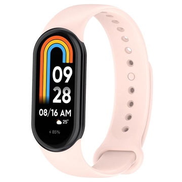 Bracelete em Silicone Suave para Xiaomi Smart Band 8 - Cor-de-Rosa