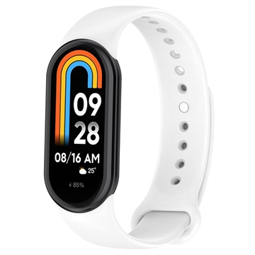 Bracelete em Silicone Suave para Xiaomi Smart Band 8 - Branco