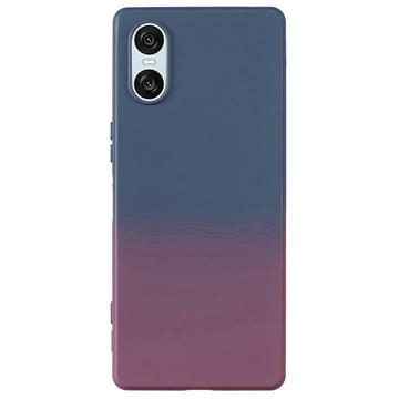 Capa em TPU Ombre para Sony Xperia 10 VI - Azul escuro / Roxo escuro