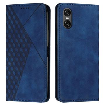 Capa para carteira com padrão de losango para Sony Xperia 10 VI com fecho magnético