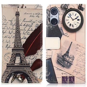 Bolsa Tipo Carteira Glam para Sony Xperia 5 V - Torre Eiffel