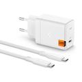 Carregador de parede Spigen ArcStation Pro GaN-651 65W com cabo Type-C - Branco