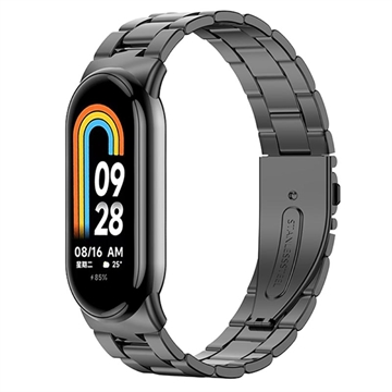 Bracelete em Aço Inoxidável para Xiaomi Smart Band 8 - Preto