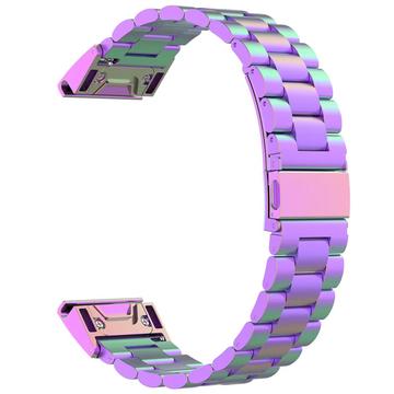 Bracelete de aço inoxidável para Garmin QuickFit 22mm / Garmin Fenix 7 / 7 Pro / 6 Bracelete de relógio com três contas - Multicolorido