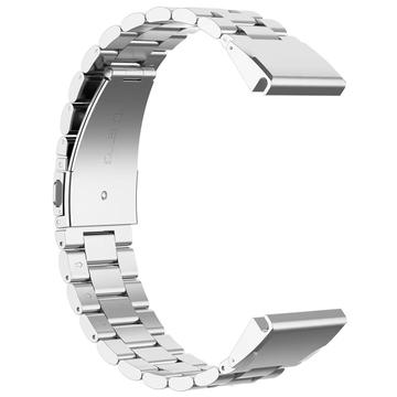 Bracelete de aço inoxidável para Garmin QuickFit 22mm / Garmin Fenix 7 / 7 Pro / 6 Bracelete de relógio com três contas - Prata