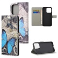 Bolsa tipo Carteira Style Serie para iPhone 13 Pro Max - Borboleta Azul