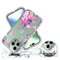 Capa Híbrida Sweet Armor Series para iPhone 14 Pro Max - Flores cor-de-rosa