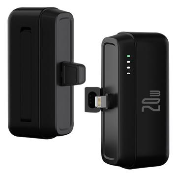 T160 Mini portátil Lightning Power Bank - PD 20W, 5000mAh - Preto