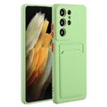 Capa de TPU para Samsung Galaxy S23 Ultra 5G com Porta-Cartões - Verde