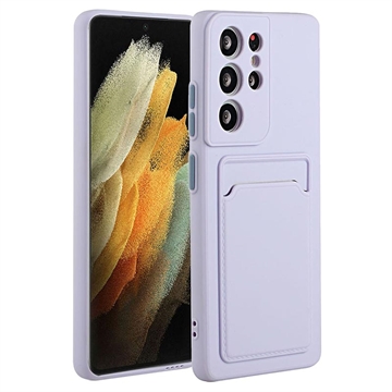 Capa de TPU para Samsung Galaxy S23 Ultra 5G com Porta-Cartões - Púrpura