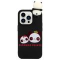 Capa de TPU Série de Figuras 3D para iPhone 14 Pro - Dois Pandas