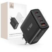 Carregador de Rede de 4 Portas Tech-Protect NC100W-GAN 100W - 3xUSB-C, USB-A - Preto