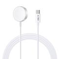 Carregador magnético Tech-Protect UltraBoost para Apple Watch - Cabo USB-C, 120cm - Branco