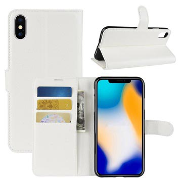 Bolsa tipo Carteira Texturizada para iPhone XS Max - Branco