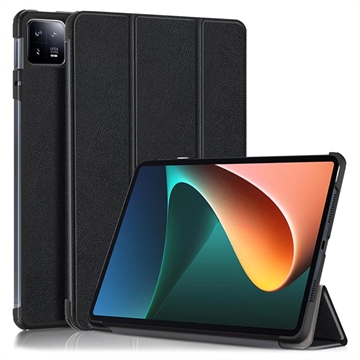 Bolsa Tipo Fólio Inteligente Tri-Fold para Xiaomi Pad 6/Pad 6 Pro - Preto