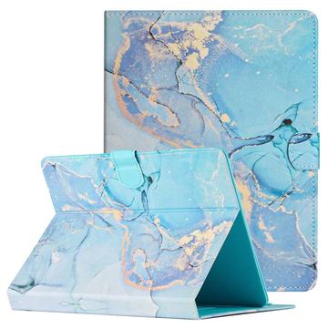 Capa para tablet folio com padrão de mármore universal - 10" - Azul