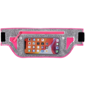 Bolsa de Cintura Esportiva Universal para Smartphones - 7" - Cor-de-Rosa Forte