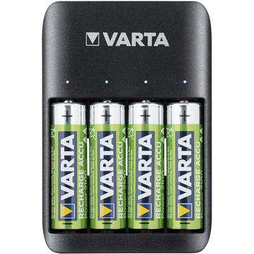 Carregador de bateria Varta Quattro com 4 pilhas R6/AA