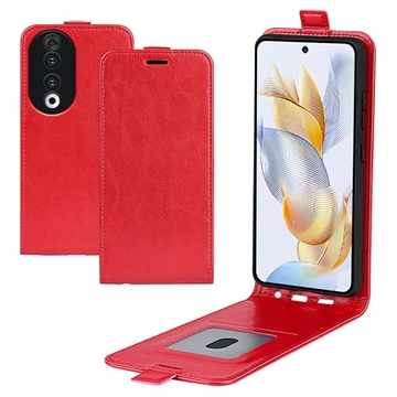 Bolsa Vertical com Ranhura de Cartão para Honor 90 - Vermelho