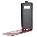 Flip Case Vertical com Ranhura de Cartão para Samsung Galaxy S10 5G - Castanho