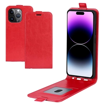 Bolsa Vertical com Ranhura de Cartão para iPhone 15 Pro Max - Vermelho