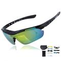 WEST BIKING Óculos de sol para motociclismo e ciclismo Lentes espelhadas multicamadas Óculos de sol para desportos motorizados - Preto