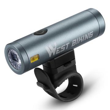 WEST BIKING YP0701332 500LM Luz dianteira LED brilhante para bicicleta Lâmpada de segurança para ciclismo noturno - Prata