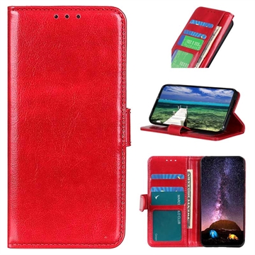 Bolsa Tipo Carteira com Fecho Magnético para iPhone 15 Pro Max - Vermelho