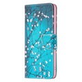 Bolsa Tipo Carteira Wonder Series para iPhone 14 Max - Flores Brancas