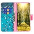 Bolsa Tipo Carteira Wonder Series para iPhone 14 Max - Flores Brancas