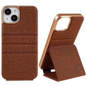 Bolsa Flip Vertical X-Level Journey para iPhone 14 Plus - Castanho