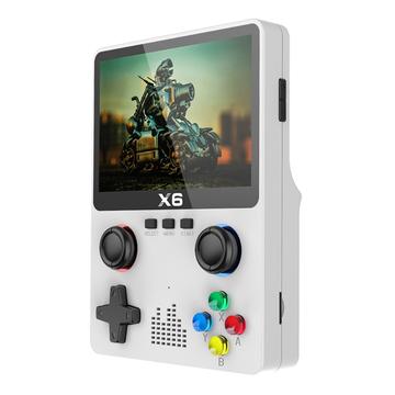 X6 HD Consola de jogos portátil com ecrã de 3,5 polegadas Máquina de videojogos incorporada com design de joystick duplo - Branco