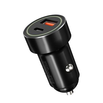 Carregador rápido para automóvel XO CC32 20W - PD3.0 USB-C, QC3.0 USB-A - Preto