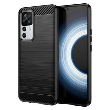 Capa de TPU Escovado para Xiaomi 12T/12T Pro - Fibra de Carbono