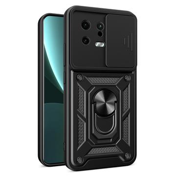 Capa Híbrida de Anel Rotativo com Proteção de Câmera para Xiaomi 13 - Preto