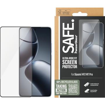 Protetor de ecrã de vidro temperado PanzerGlass Safe Ultra-Wide Fit para Xiaomi 14T/14T Pro - 9H - Borda Preta