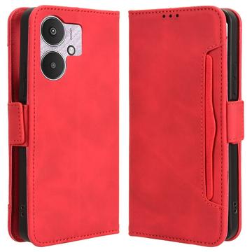 Bolsa tipo Carteira Cardholder para Xiaomi Poco M6/Redmi 13R - Vermelho