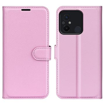 Bolsa Tipo Carteira com Fecho Magnético para Xiaomi Redmi 12C - Cor-de-Rosa