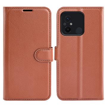 Bolsa Tipo Carteira com Fecho Magnético para Xiaomi Redmi 12C - Castanho