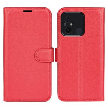 Bolsa Tipo Carteira com Fecho Magnético para Xiaomi Redmi 12C - Vermelho