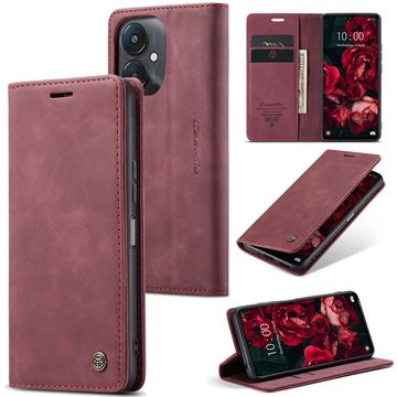 Bolsa Tipo Carteira Caseme 013 Series para Xiaomi Redmi 13C 5G/Poco C65 - Vermelho