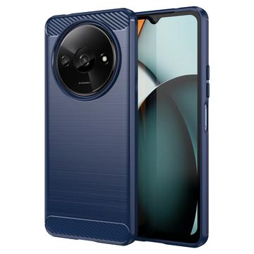 Capa de TPU Escovado para Xiaomi Redmi A3 - Fibra de Carbono - Azul